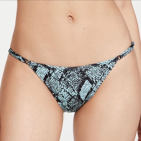 Solid & Striped The Lulu Swim Bottom Snake Jacquard Fresh Air Aqua Blue Large - Picture 1 of 11